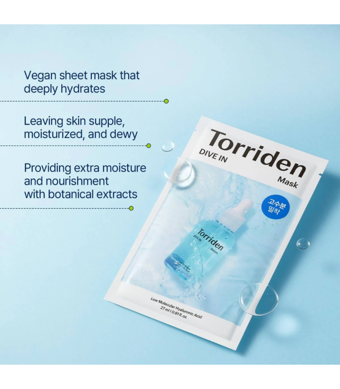 Torriden - Dive-In Low Molecular Hyaluronic Acid Mask - Maschera Viso