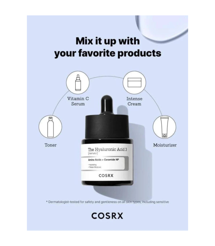 COSRX The Hyaluronic Acid 3 Serum – Siero Idratante & Rimpolpante | MewiSkin