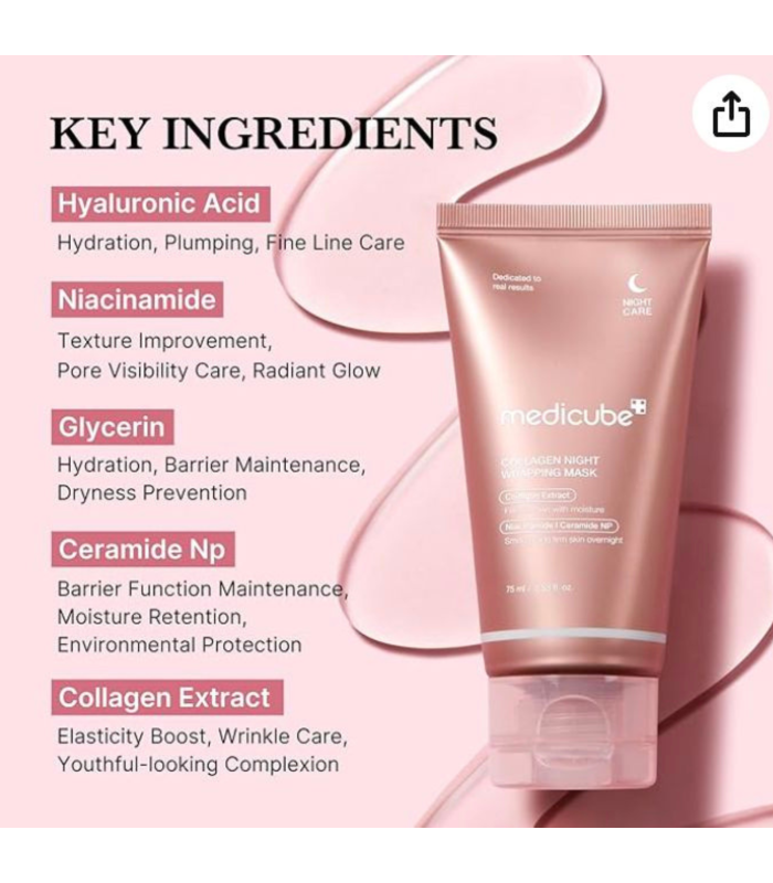 Medicube - Collagen Night Wrapping Peel Off Mask - Maschera Viso