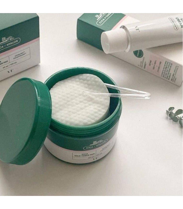 VT Cosmetics - CICA Mild Toner Pad - Exfoliating Face Pads with Centella and Salicylic Acid - Dischetti Esfolianti