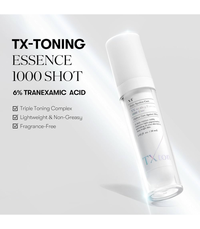 VT Cosmetics - TX-toning Essence 1000 Shot - Brightening Face Essence with Tranexamic Acid - Siero Viso