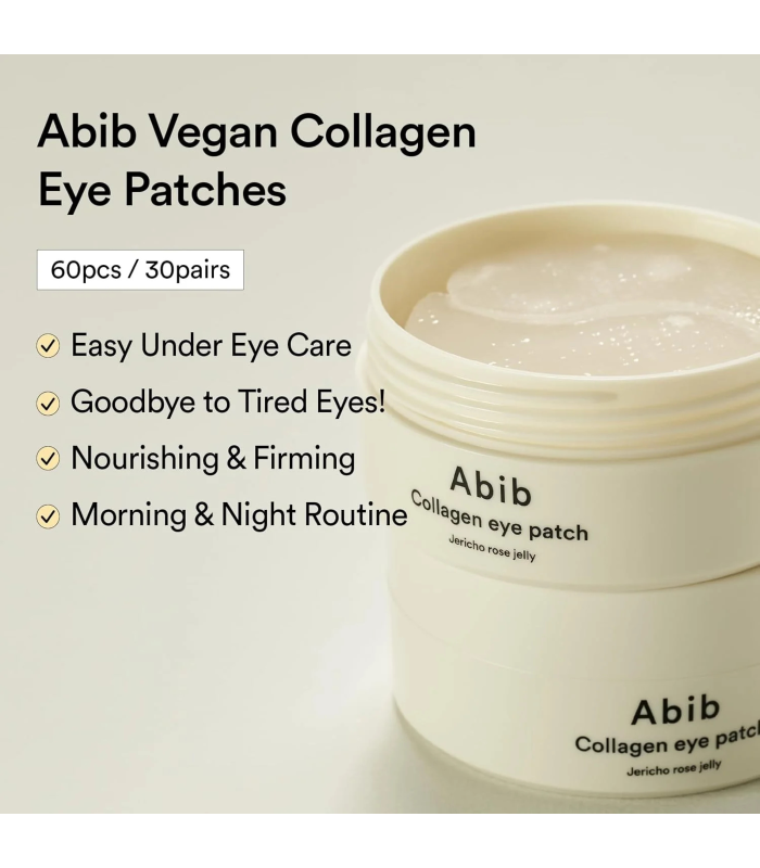 Abib - Collagen Eye Patch Jericho Rose Jelly - Patch occhi in hydrogel idratanti e rivitalizzanti al collagene