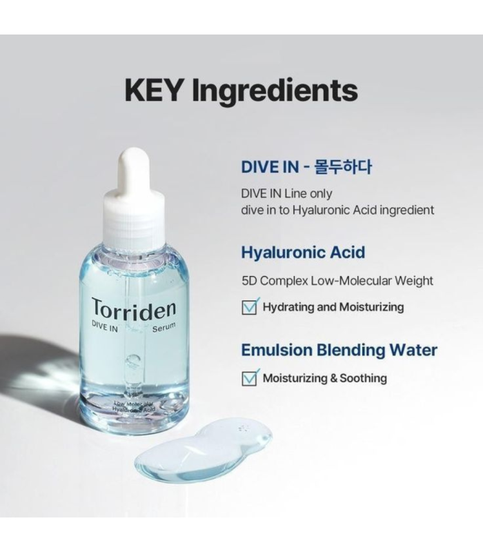 Torriden - Dive-In Low Molecular Hyaluronic Acid Serum - Siero Idratante Rimpolpante - 50ml