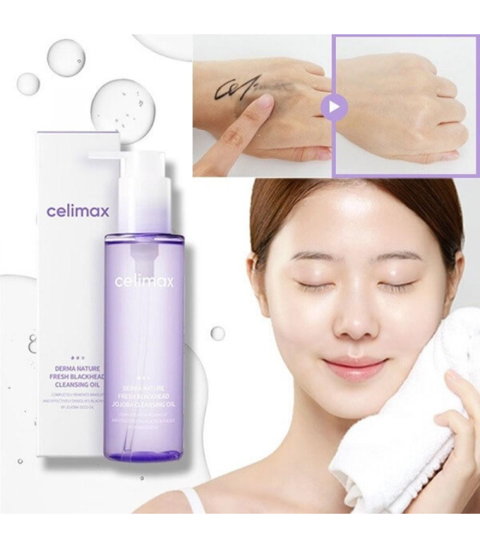 Celimax - Derma Nature Fresh Blackhead Jojoba Cleansing Oil - Olio detergente anti-punti neri