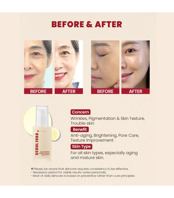 K-SECRET - SEOUL 1988 Cream - Crema anti-età al Retinale 1% e Riso fermentato