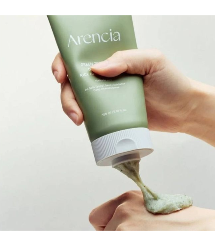 Arencia - Green Tea + LHA Deep Pore Rice Cake Cleanser - Detergente viso al tè verde purificante ed esfoliante