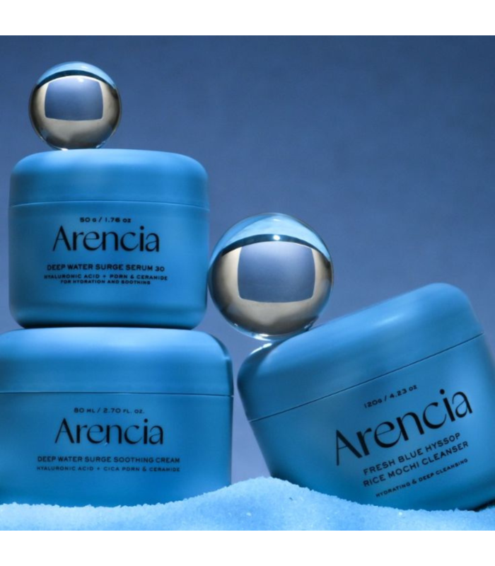 Arencia - Fresh Blue Hyssop Rice Mochi Cleanser-  Detergente viso 3-in-1 al riso e issopo per pelle mista