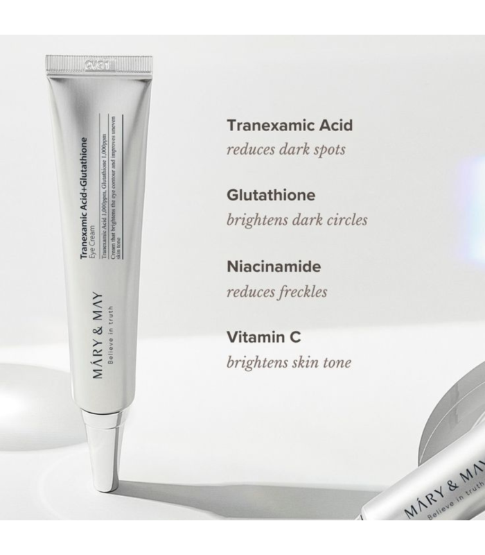 Mary&May - Tranexamic Acid + Glutathion Eye Cream - Crema contorno occhi illuminante