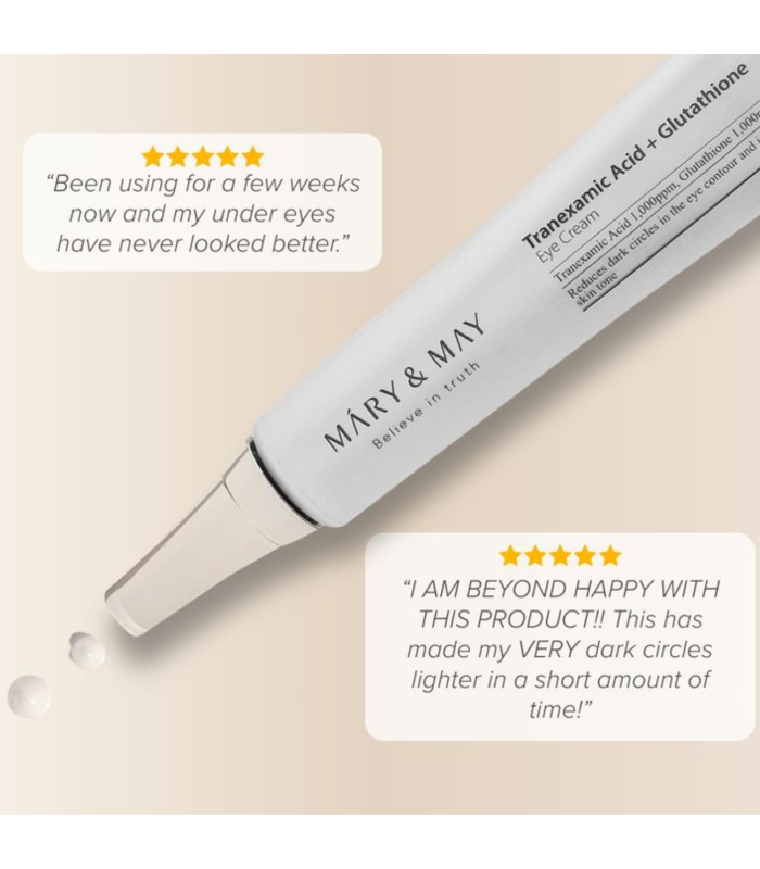 Mary&May - Tranexamic Acid + Glutathion Eye Cream - Crema contorno occhi illuminante