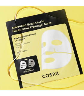 COSRX - Advanced Snail Mucin Glass Glow Hydrogel Mask - Maschera hydrogel alla bava di lumaca effetto glass skin