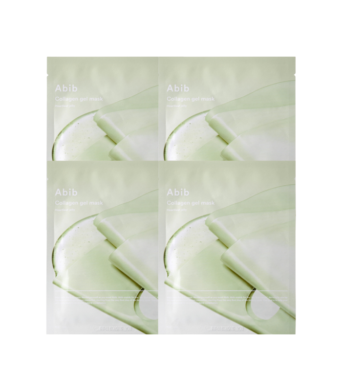 Set 4× Abib Heartleaf Collagen Gel Mask – Lenitiva e Idratante | Pelli sensibili – MewiSkin