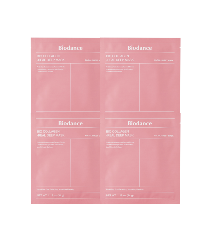 Set 4× Biodance Bio-Collagen Real Deep Mask – Maschera anti-età rassodante e idratante | MewiSkin