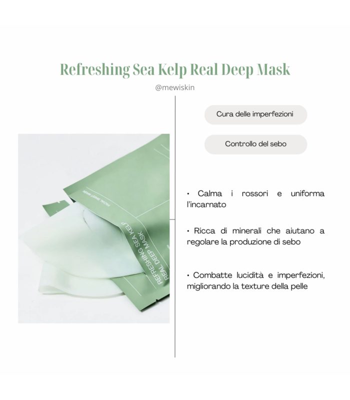 Set 4× Biodance Refreshing Sea Kelp Real Deep Mask – Purificante e Lenitiva | Pori ridotti & idratazione – MewiSkin