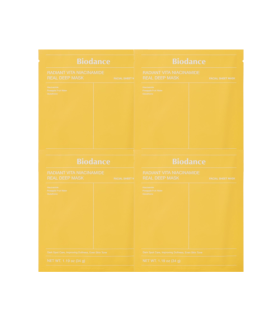 Set 4× Biodance Radiant Vita Niacinamide Real Deep Mask – Maschera illuminante & uniformante | MewiSkin