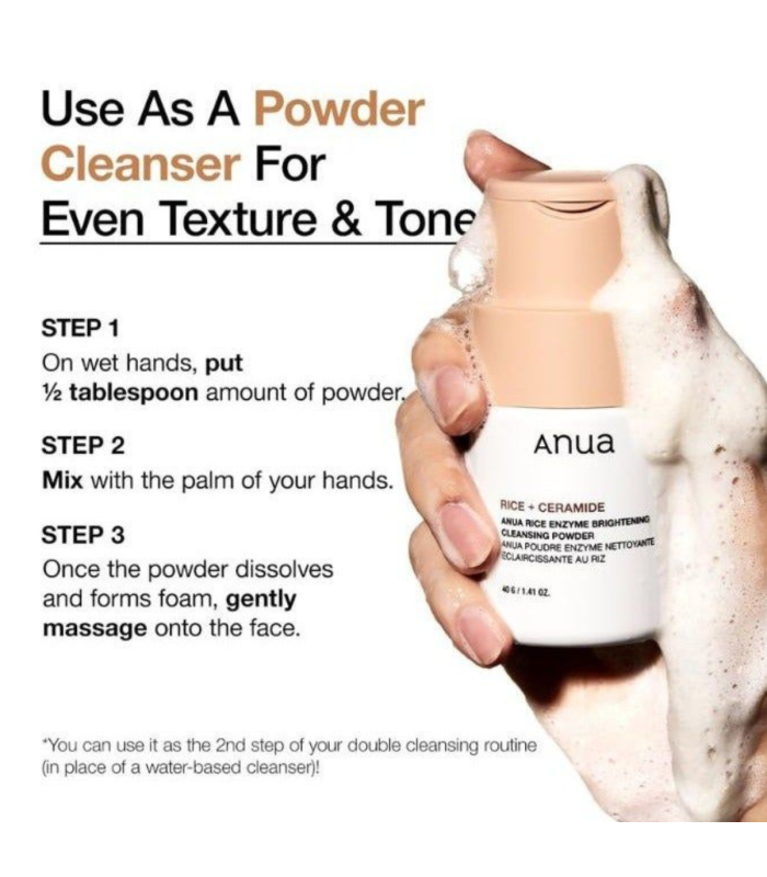 Anua - Rice Enzyme Brightening Cleansing Powder - Polvere enzimatica
