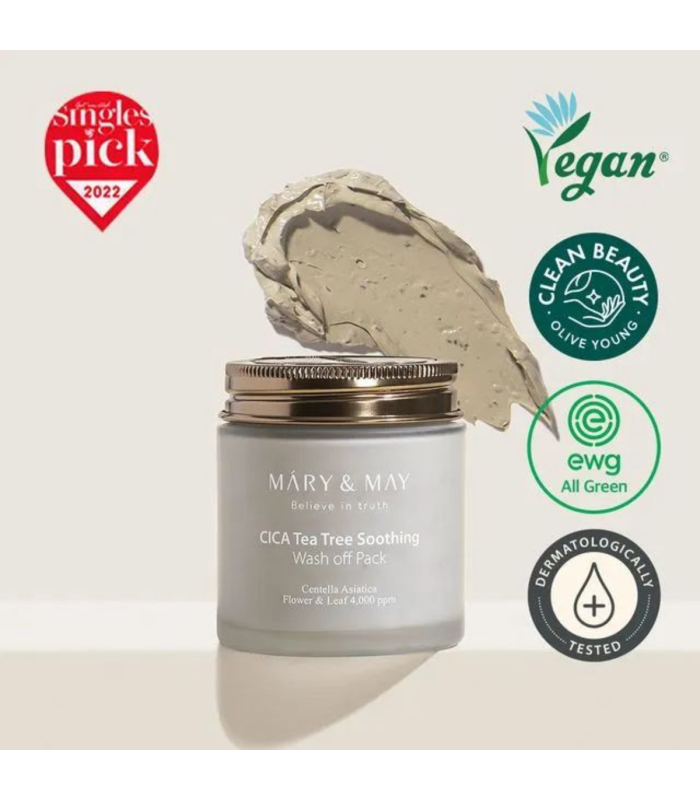 Mary&May - Cica Tea Tree Soothing Wash Off Mask - Maschera viso all'argilla