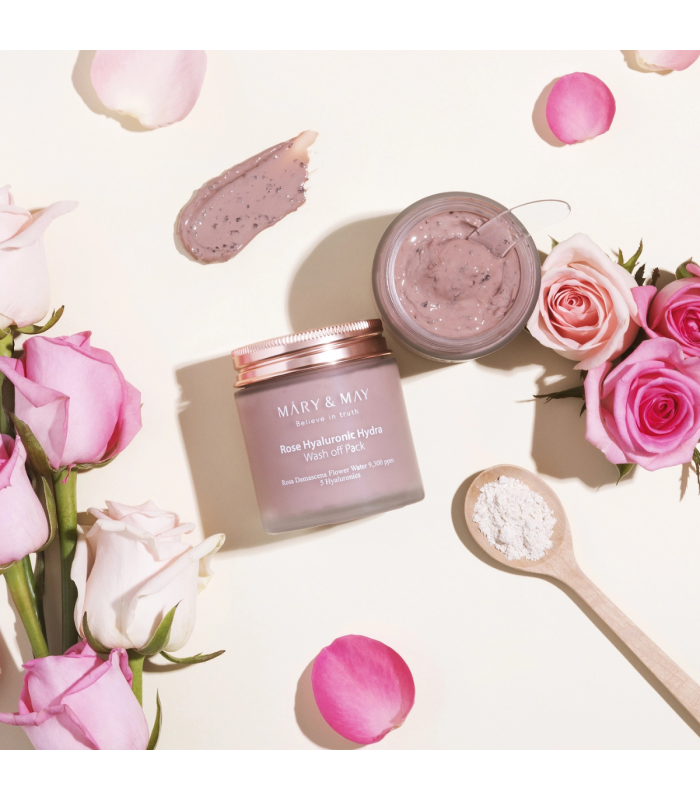 Mary&May - Rose Hyaluronic Hydra Wash Off Mask Pack - Maschera Viso