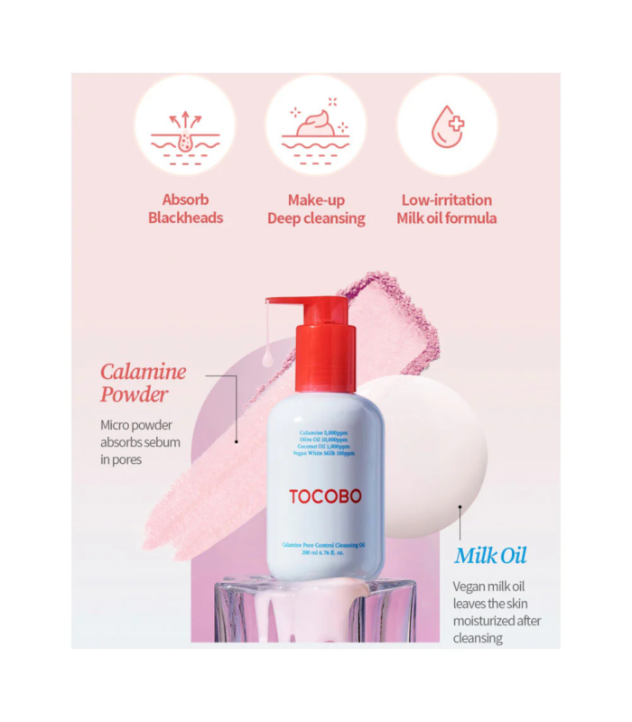 TOCOBO Calamine Pore Control Cleansing Oil 200 ml – Olio Detergente Pori & Sebo | MewiSkin