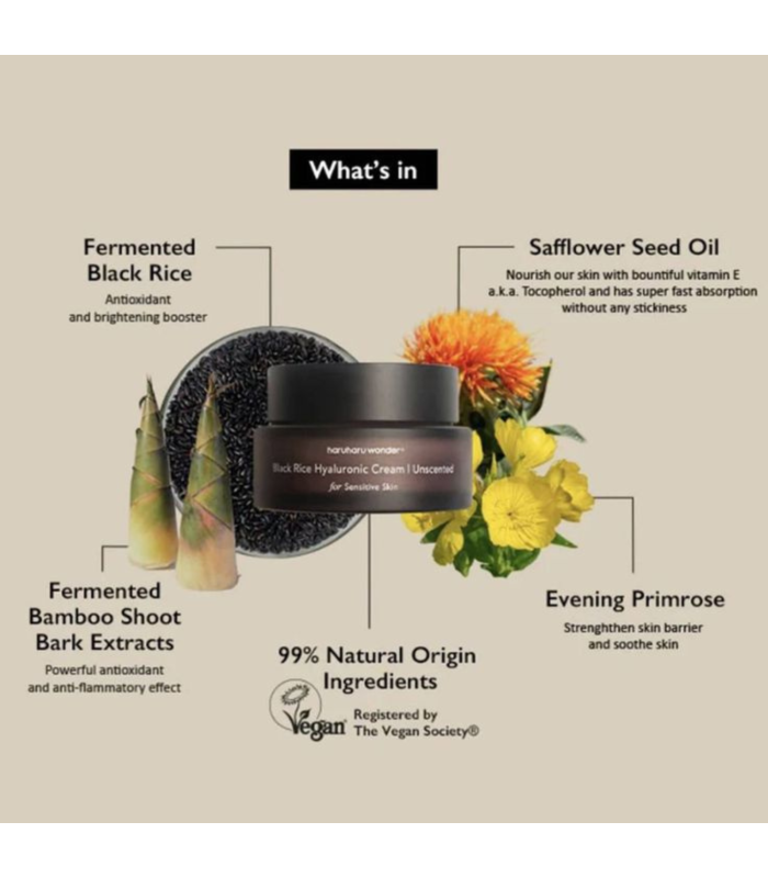 Haruharu Wonder Black Rice 10 Hyaluronic Cream Unscented | MewiSkin
