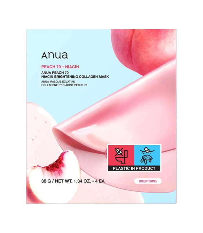 Anua - Peach 70 Niacin Brightening Collagen Mask - Maschera illuminante alla pesca