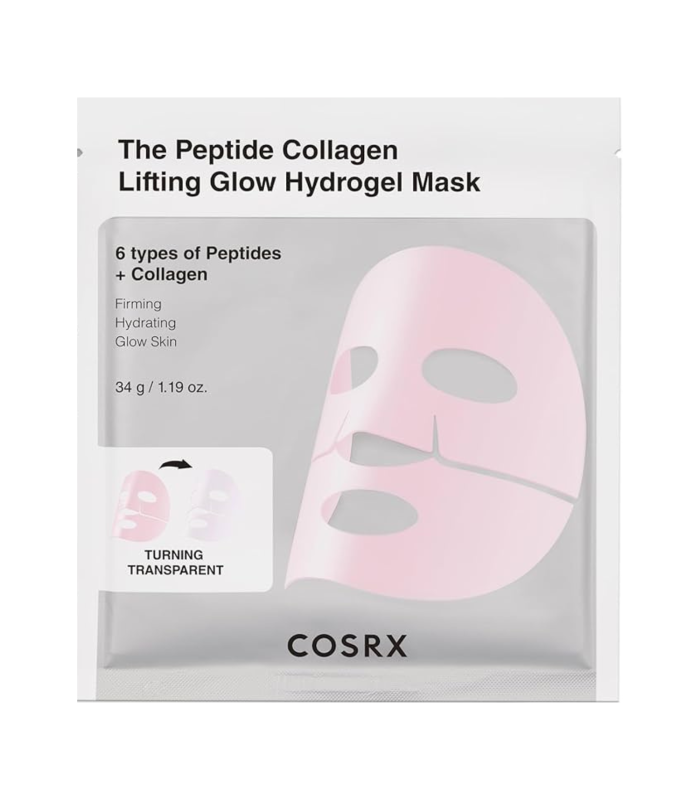 COSRX - Peptide Collagen Glow Hydrogel Mask - Maschera viso al collagene illuminante