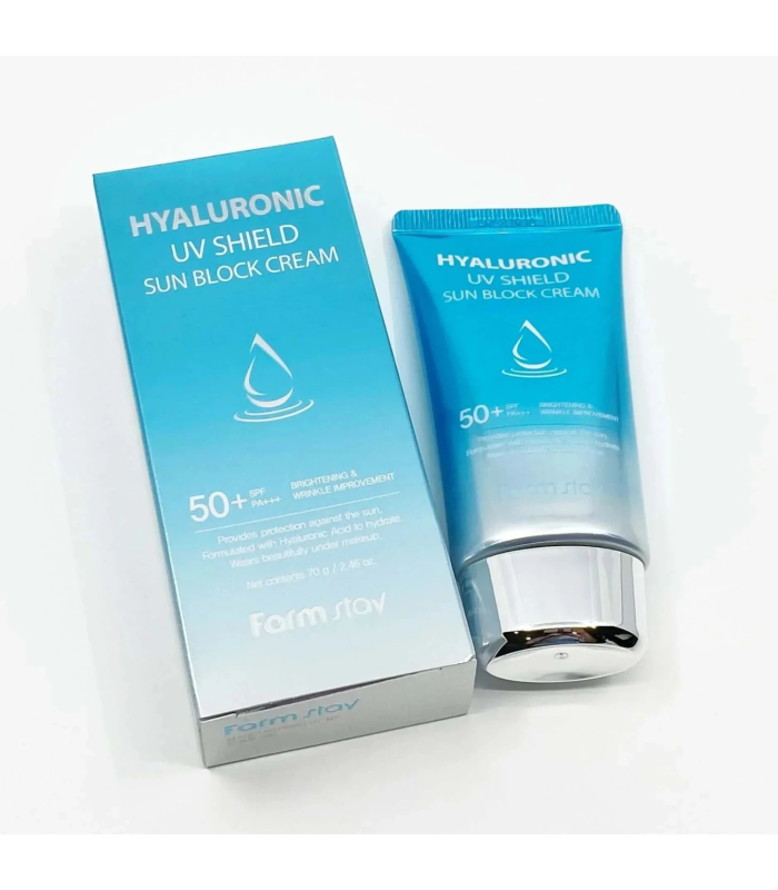 Farmstay – Hyaluronic UV Shield Sun Block Cream – Crema solare viso idratante SPF50+