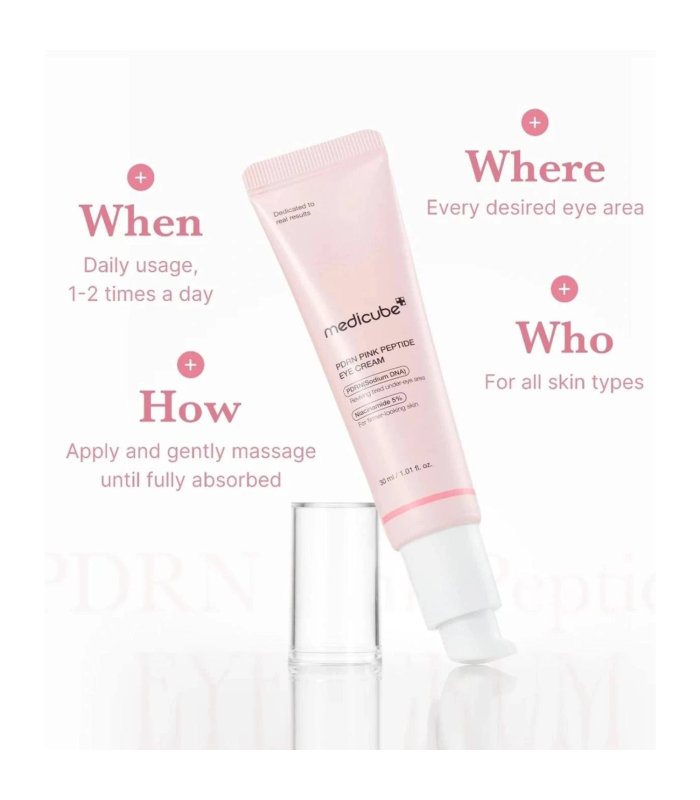 medicube - PDRN Pink Peptide Eye Cream – Crema contorno occhi anti-age e illuminante