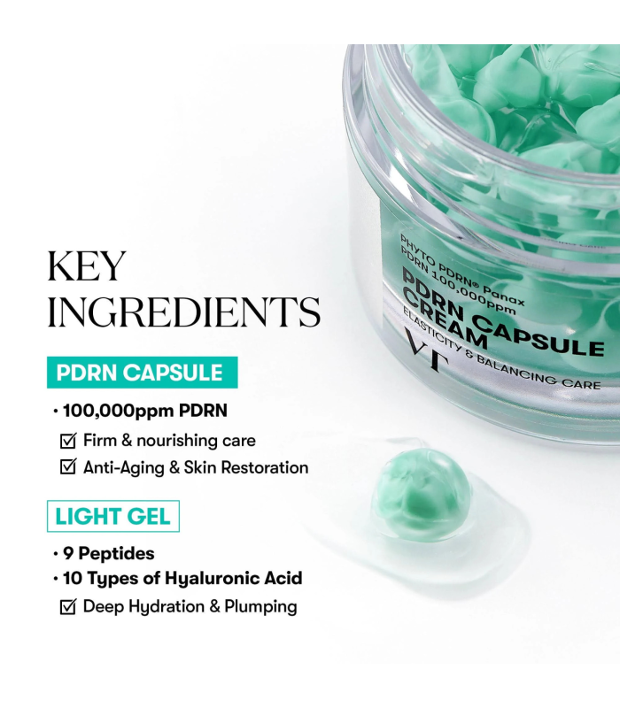 VT Cosmetics – PDRN Capsule Cream 100 – Crema viso idratante e rigenerante
