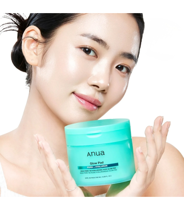 Anua – PDRN 100 Hyaluronic Acid Glow Pad – Dischetti viso illuminanti e idratanti