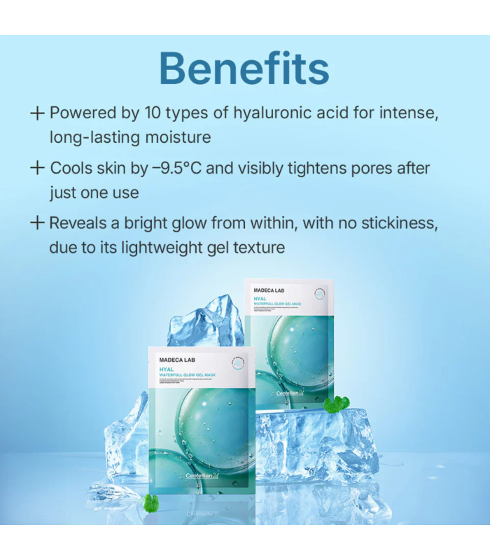 Centellian24 – Madeca Lab Hyal Waterfull Glow Gel Mask – Maschera viso in gel idratante e illuminante