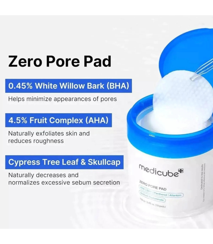 Medicube – Zero Pore Pad 2.0 – Dischetti viso esfolianti anti-pori e sebo