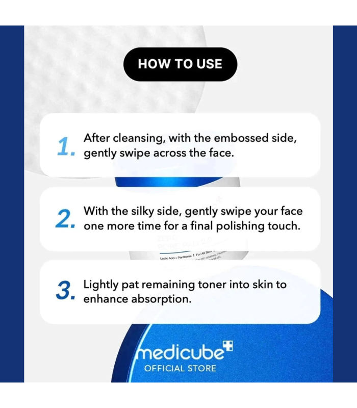 Medicube – Zero Pore Pad 2.0 – Dischetti viso esfolianti anti-pori e sebo