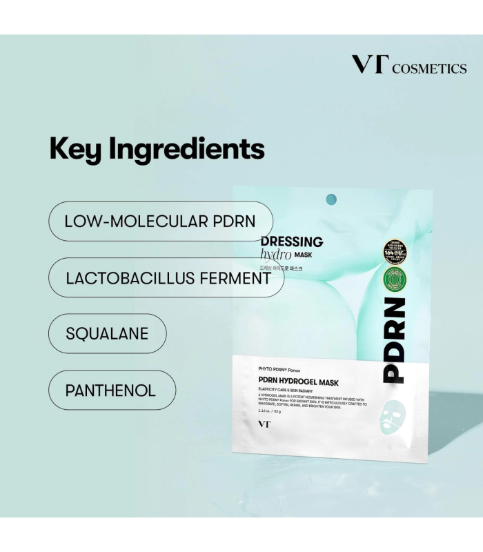VT Cosmetics – PDRN Hydrogel Mask – Maschera viso in hydrogel rigenerante e illuminante