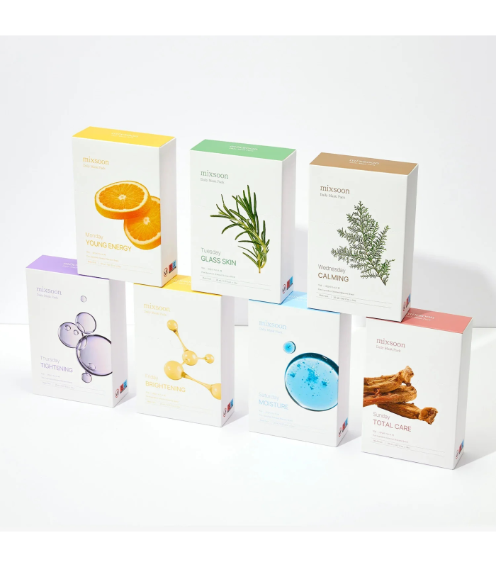Mixsoon – Daily Mask Pack – Maschere viso in tessuto routine settimanale