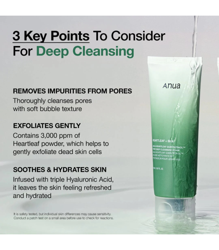 Anua - Heartleaf Quercetinol Pore Deep Cleansing Foam - Detergente Viso