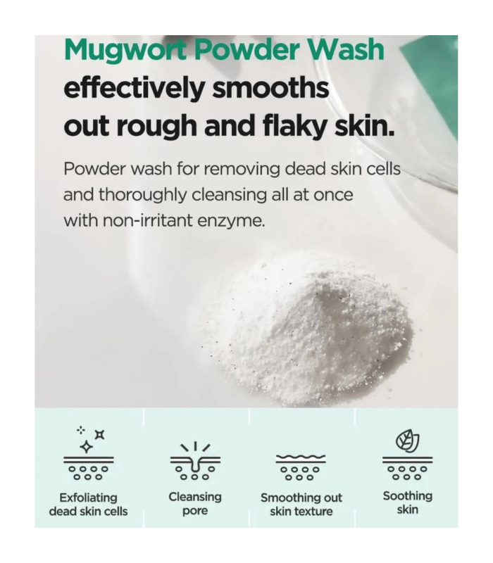 Isntree - Mugwort Calming Powder Wash - Polvere enzimatica