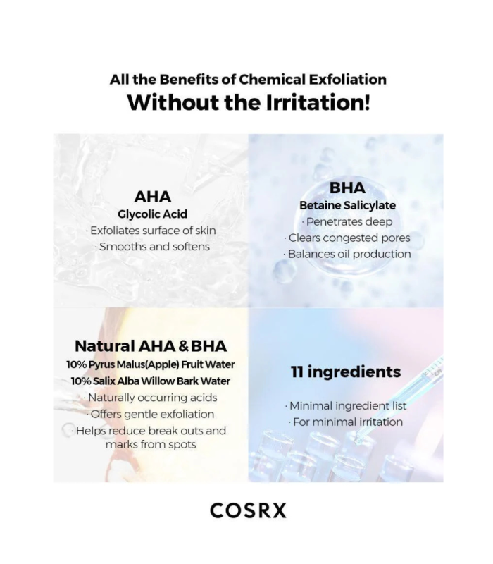 COSRX - AHA/BHA Clarifying Treatment Toner - Tonico Viso