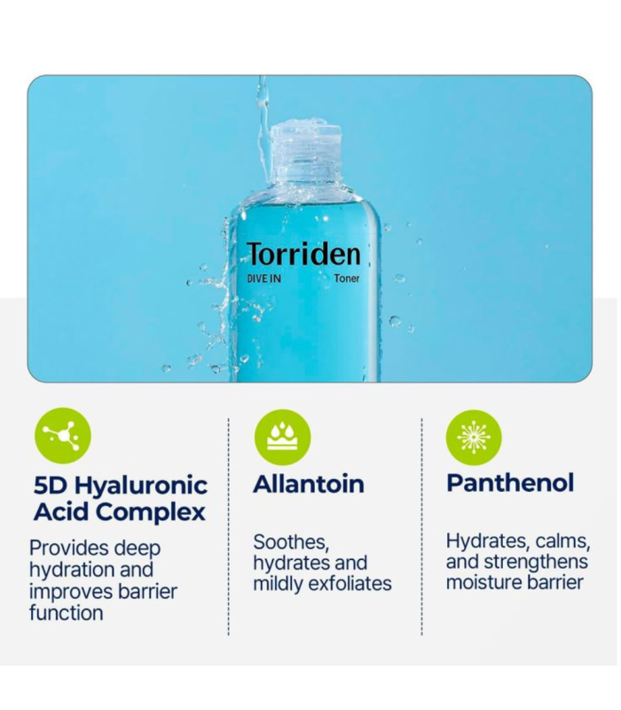 Torriden - Dive-In Low Molecular Hyaluronic Acid Toner - Tonico Viso