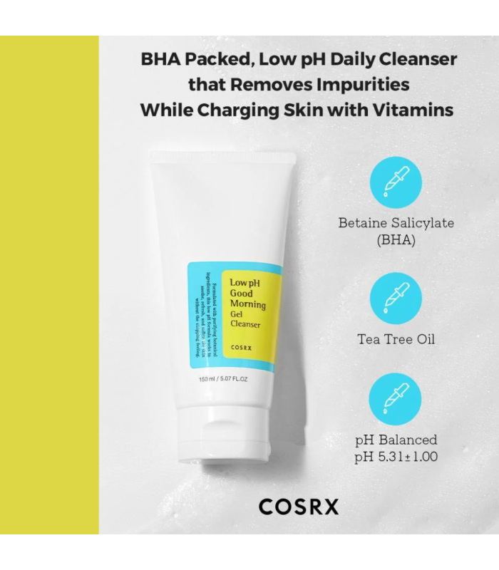 COSRX - Low pH Good Morning Gel Cleanser - Detergente Viso