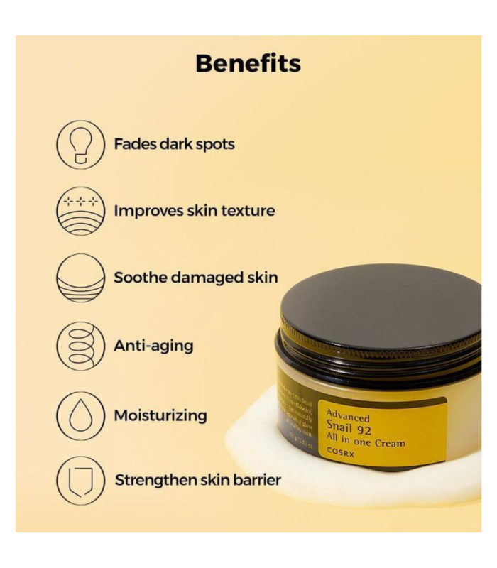 COSRX - Advanced Snail 92 All In One Cream - Crema Viso