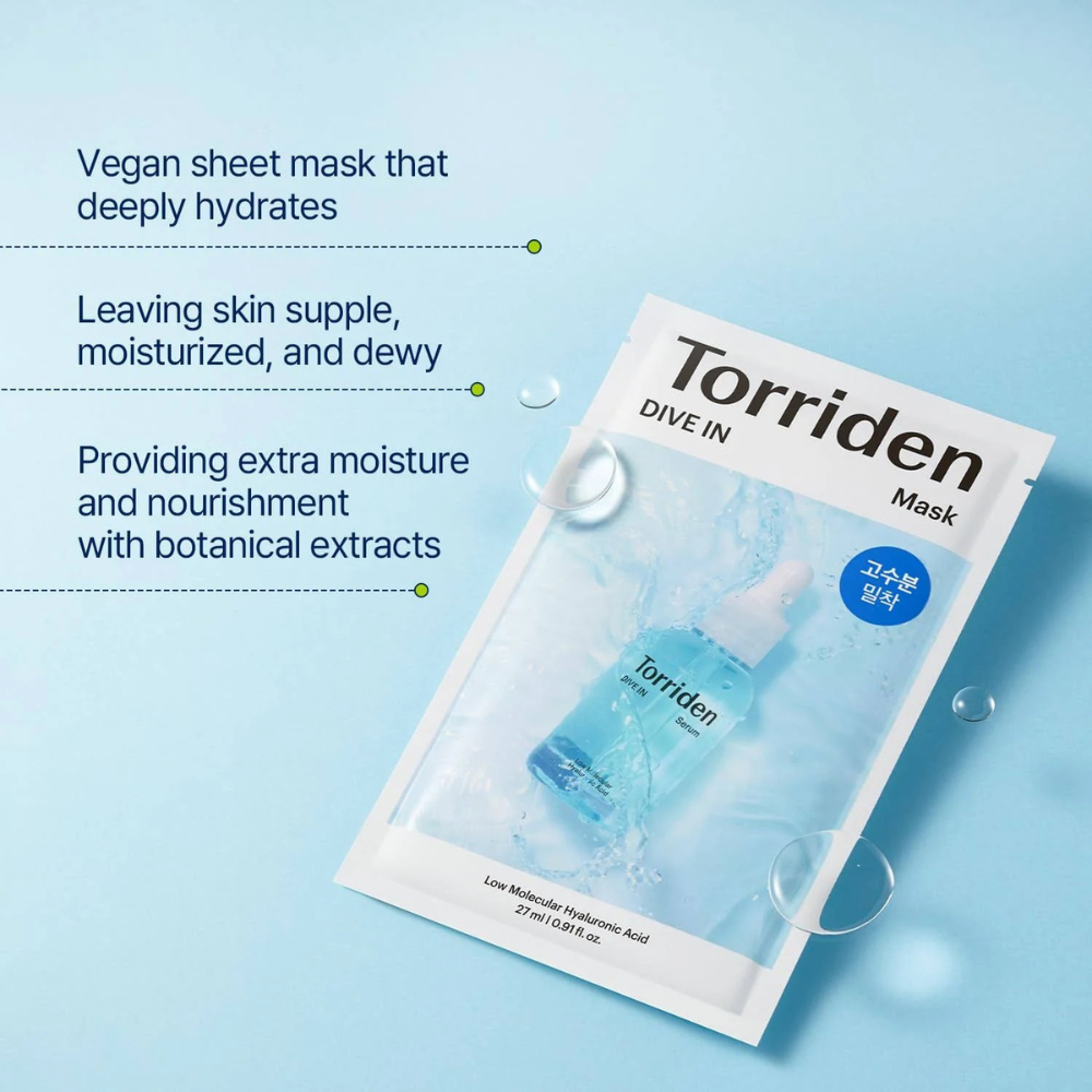 Torriden - Dive-In Low Molecular Hyaluronic Acid Mask - Maschera idratante all'acido ialuronico