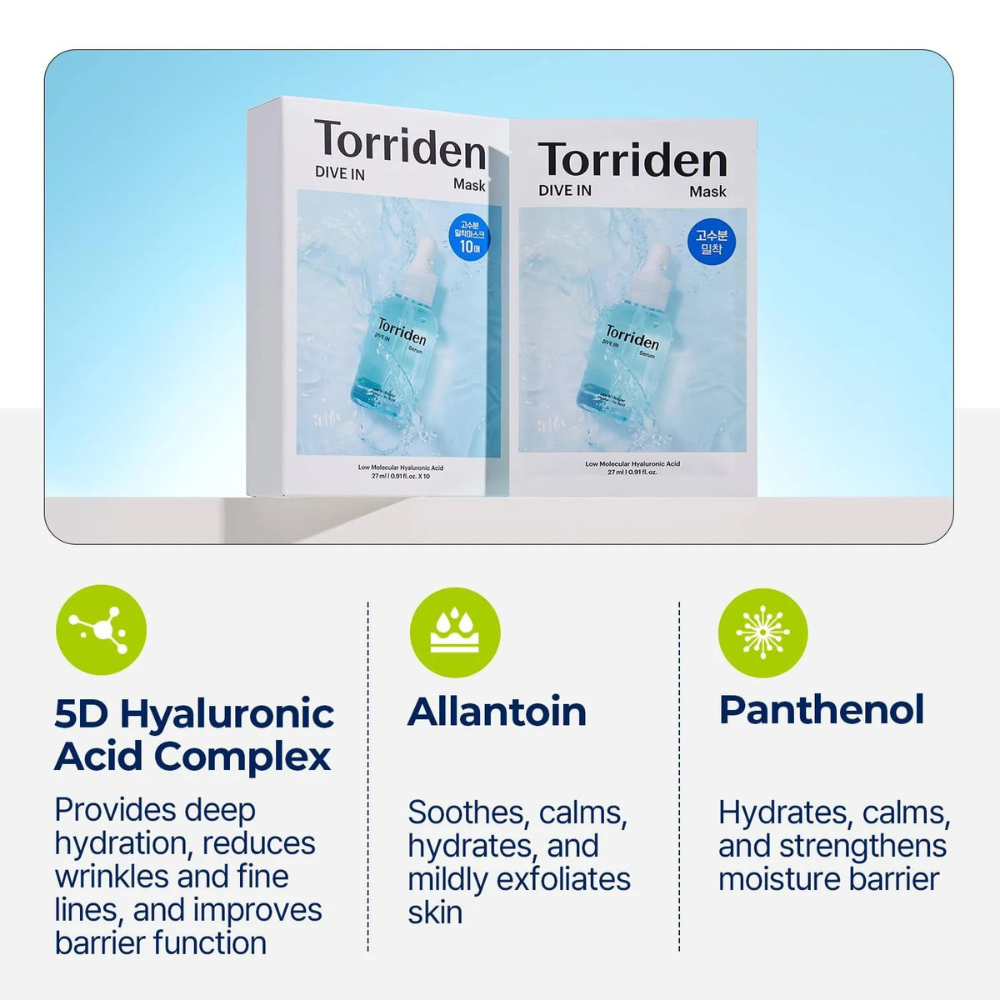 Torriden - Dive-In Low Molecular Hyaluronic Acid Mask - Maschera idratante all'acido ialuronico