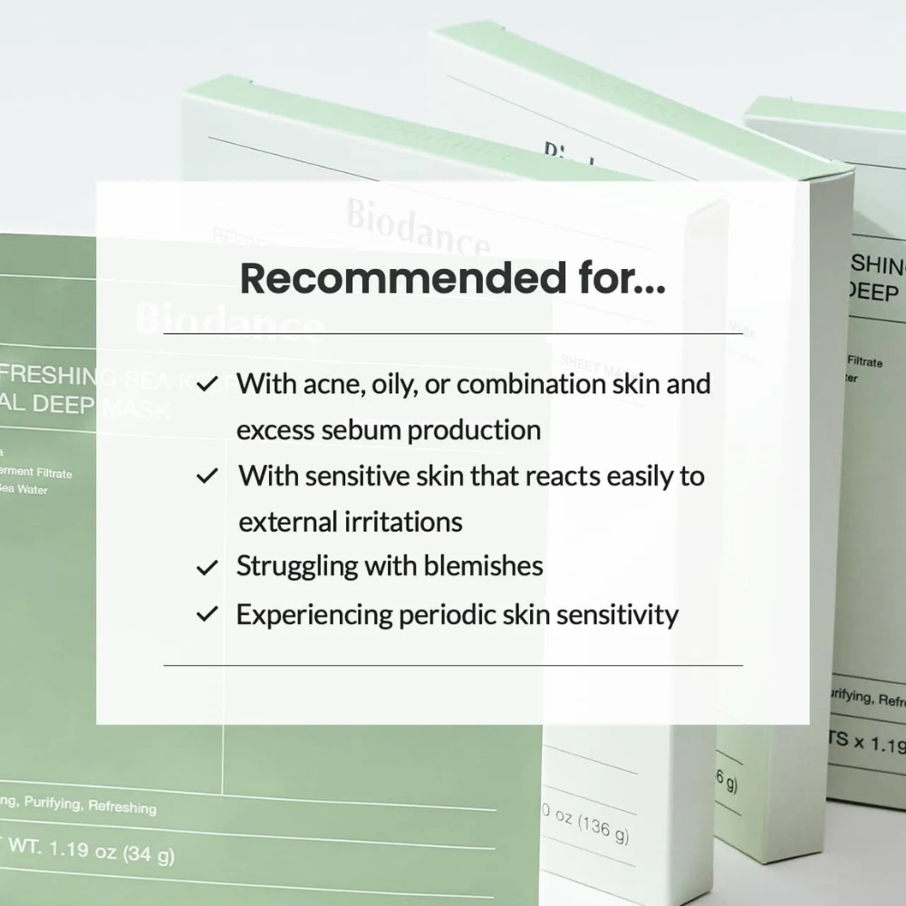 Biodance - Refreshing Sea Kelp Real Deep Mask - Maschera viso lenitiva e idratante alle alghe marine