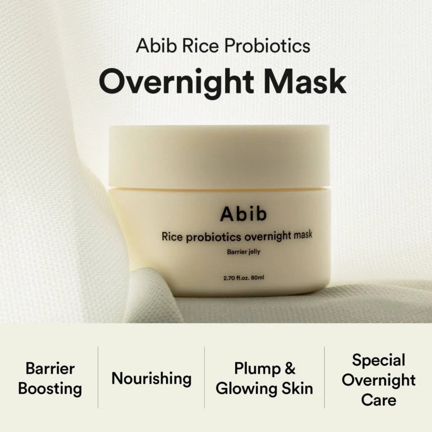 Abib - Rice Probiotics Overnight Mask - Maschera viso notturna idratante nutriente con riso e probiotici