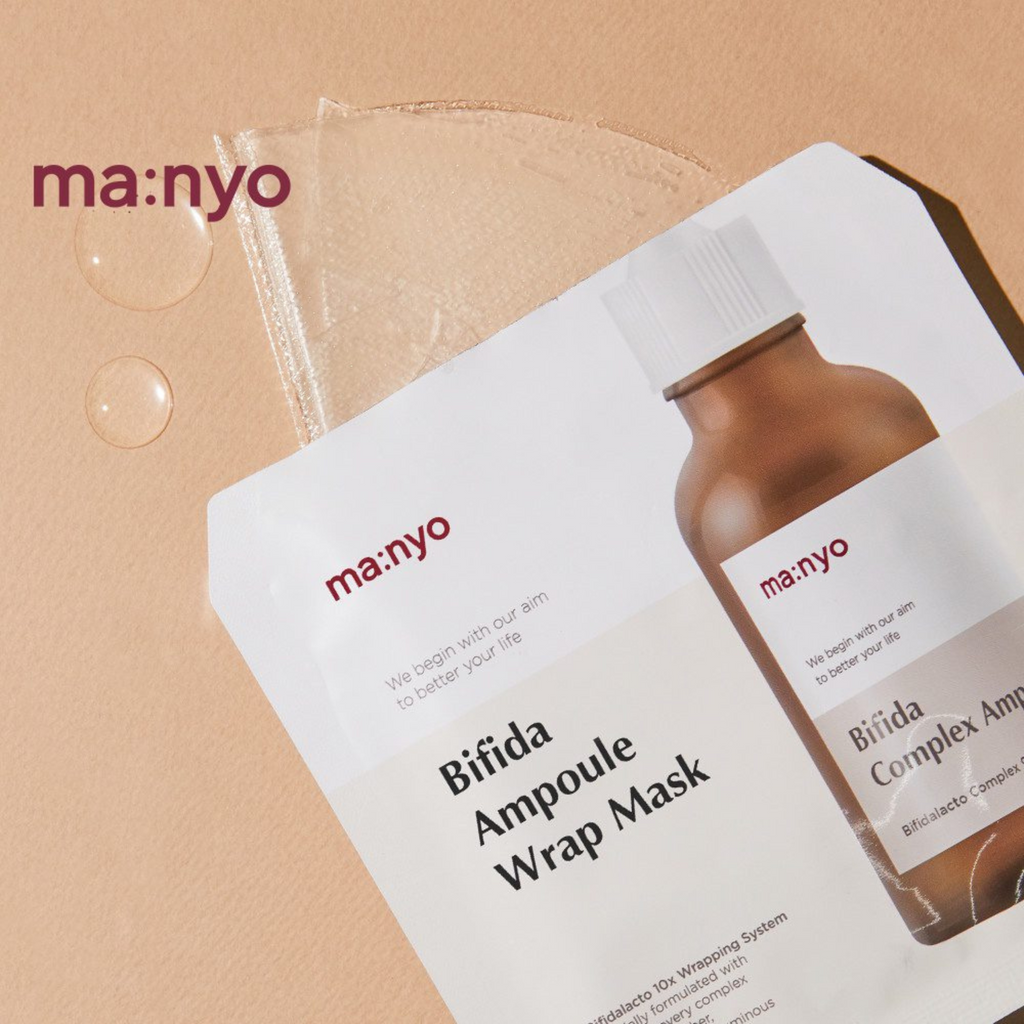 Ma:nyo - Bifida Ampoule Wrap Hydrogel Mask - Maschera viso in hydrogel rigenerante con Bifida e probiotici