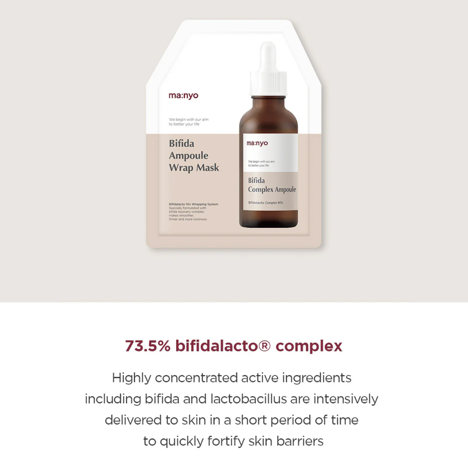 Ma:nyo - Bifida Ampoule Wrap Hydrogel Mask - Maschera viso in hydrogel rigenerante con Bifida e probiotici