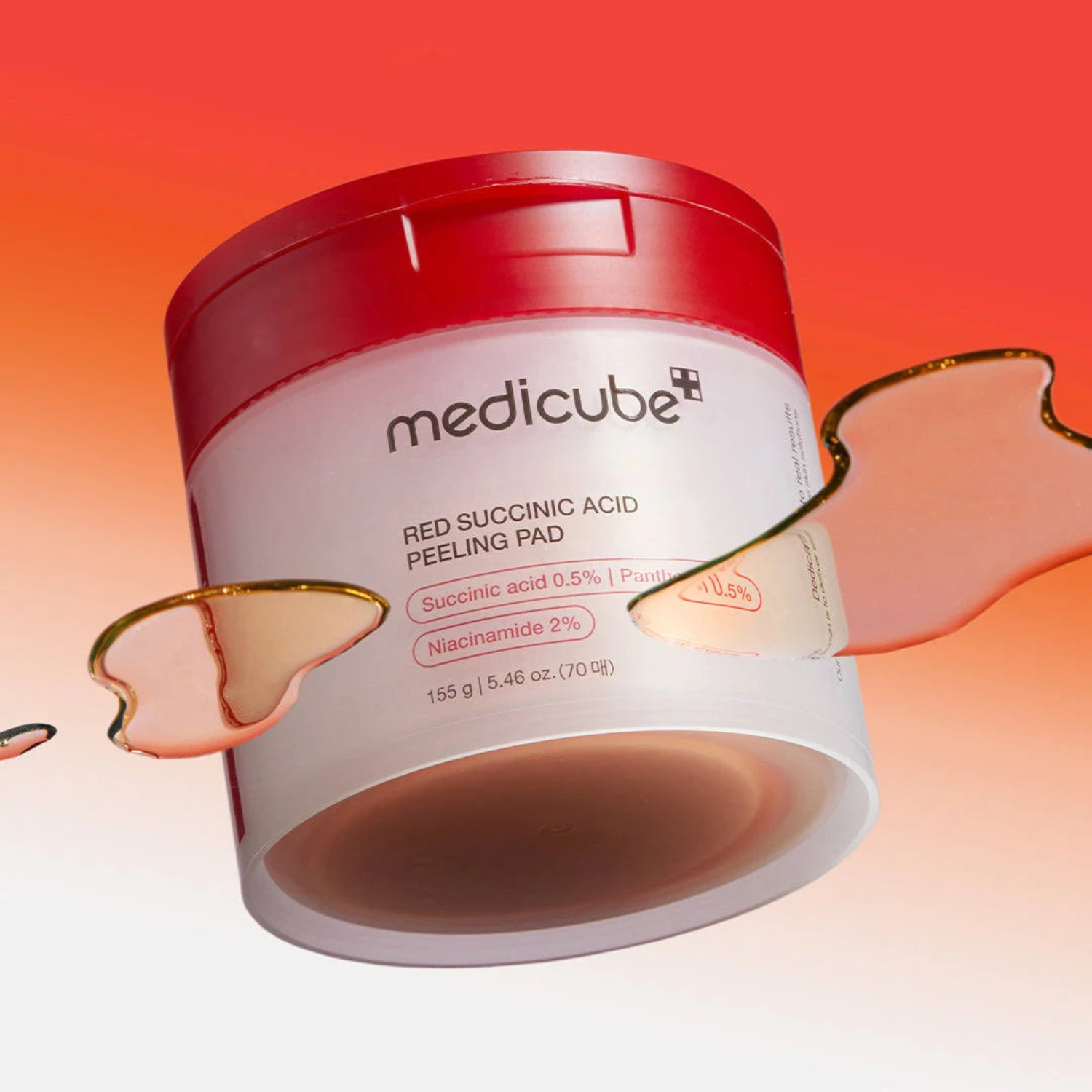 Medicube - Red Succinic Acid Peeling Pad - Dischetti esfolianti viso anti-imperfezioni con acido succinico