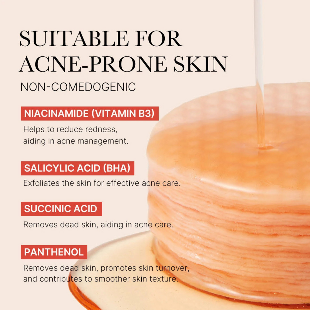 Medicube - Red Succinic Acid Peeling Pad - Dischetti esfolianti viso anti-imperfezioni con acido succinico