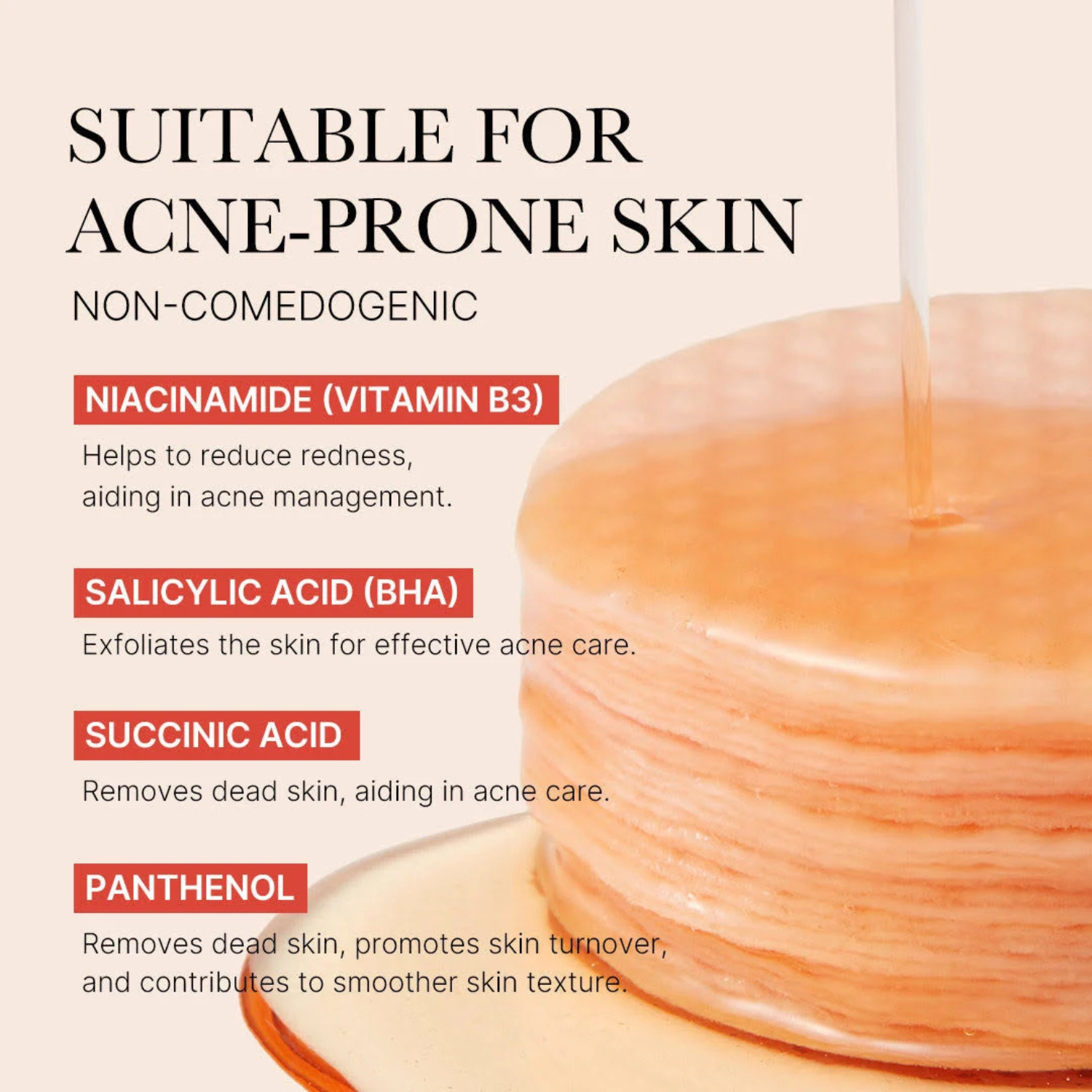 Medicube - Red Succinic Acid Peeling Pad - Dischetti esfolianti viso anti-imperfezioni con acido succinico