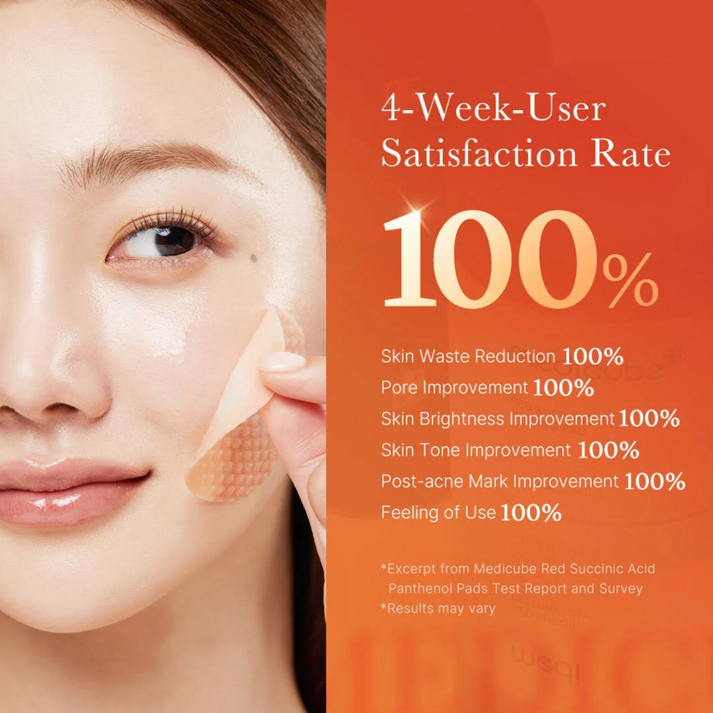 Medicube - Red Succinic Acid Peeling Pad - Dischetti esfolianti viso anti-imperfezioni con acido succinico